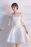 White Lace Short A-Line Dresses Fashion Dresses Homecoming Dresses