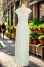 White Long Prom Dresses Unique Deep V Chiffon Prom Dresses