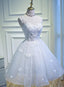 White Lovely Tulle With Lace Princess Cute Sweetheartt Short Prom Dresses White Short Prom Dress