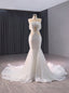 White Mermaid Sequins Beading See Through Wedding Dress
