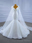 White Mermaid V Neck Appliques Wedding Dress