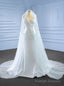White Satin Mermaid Pleats Wedding Dress With Veil