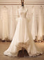 White Satin Straps Wedding Dress
