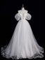 White Sequins Off the Shoulder Pleats Prom Dress