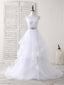 White Sweetheart Neck Tulle Long Prom Dress, White Formal Graduation Dress