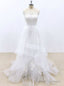 White Tulle Lace Appliques Cap Sleeve Wedding Dress