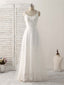 White V Neck Tulle Lace Long Prom Dress White Prom Dress