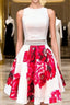 Whte V-Neck Short Homecoming Dress