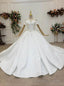 Will Be Available For Purchase White Ball Gowns Satin Off the Shoulder Beading Wedding Dress