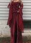 Wine Red Long Spaghetti Straps Simple Prom Dresses Wine Red Long Prom Dresses