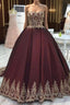 Wine Red Wedding Dress,Burgundy Wedding Gowns Prom Dresses