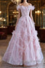 Women High Feeling Pink Fairy Prom Dress Long Party Dresses
