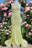 Yellow Mermaid Long Prom Dresses Shiny Prom Prom Dresses