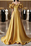 Yellow Off Shoulder Long Formal Evening Dresses Prom Dress