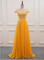 Yellow Off Shoulder Long Party Dress, Sweetheart Formal Dress