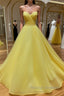 Yellow tulle sweetheart Prom Dresses Long yellow Prom Dresses