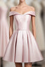 Cute Pink A Line Short Prom Dress, Pink Evening Dress