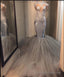 2026 Silver Long Sleeve Mermaid/Trumpet Lace and Tulle Prom Dresses