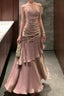 A-Line Pink Prom Dress features spaghetti straps Evening Dresses