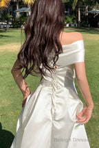 Summer Elegant Off-Shoulder Wedding White Dress Vintage A Line Casual Midi Cocktail Dress