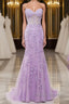 Purple Sweetheart Neck Mermaid Prom Dress With Appliques
