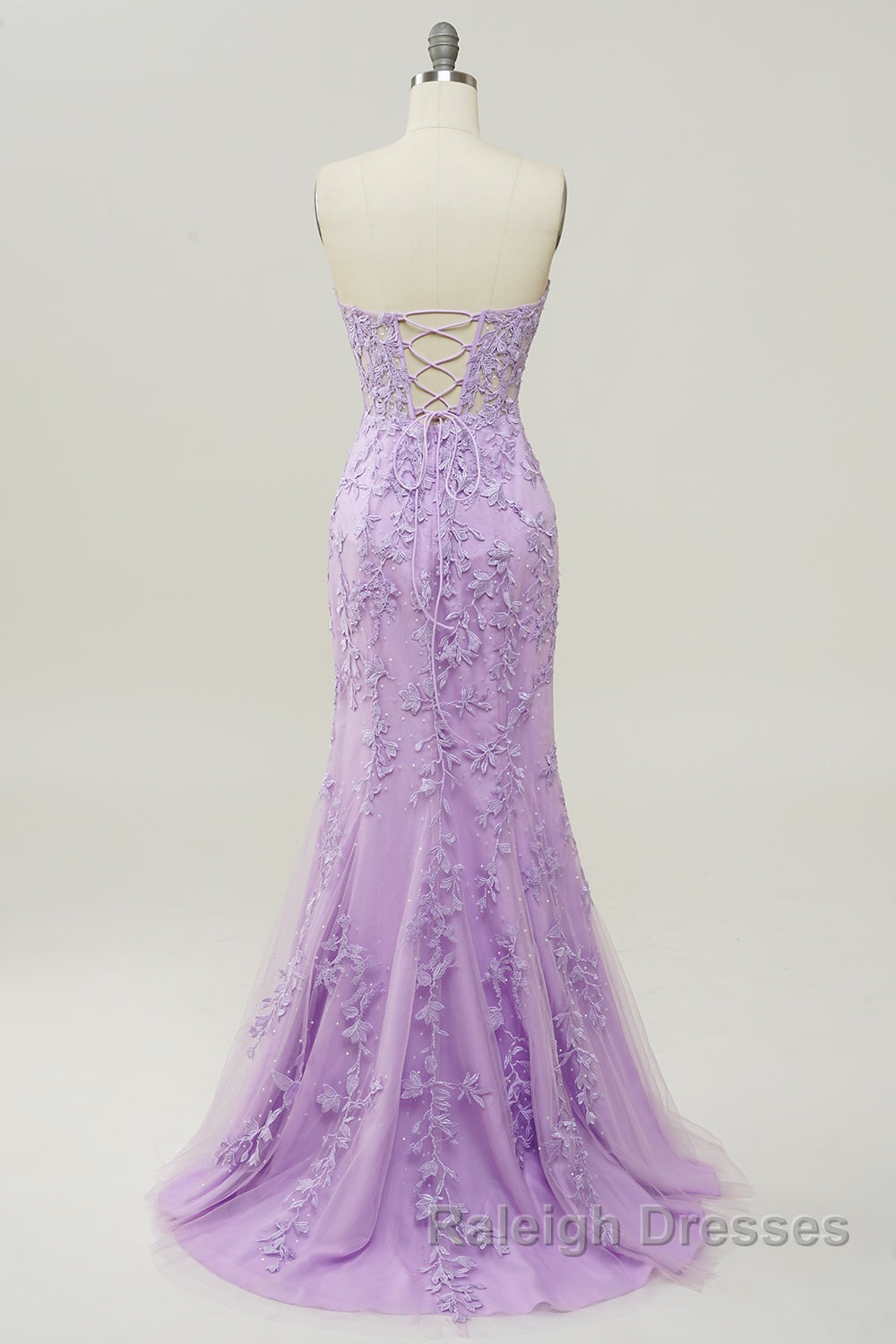 Purple Sweetheart Neck Mermaid Prom Dress With Appliques Secondary image