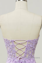 Purple Sweetheart Neck Mermaid Prom Dress With Appliques