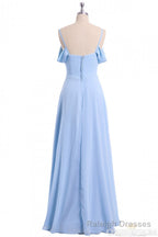 A-line Sky Blue Long Wedding Party Dresses