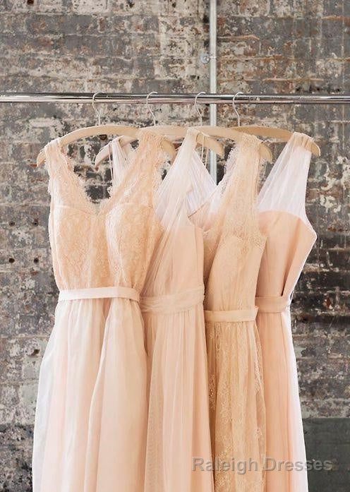 2026 New Arrival Blush Pink Long Tulle Cheap Bridesmaid Dresses