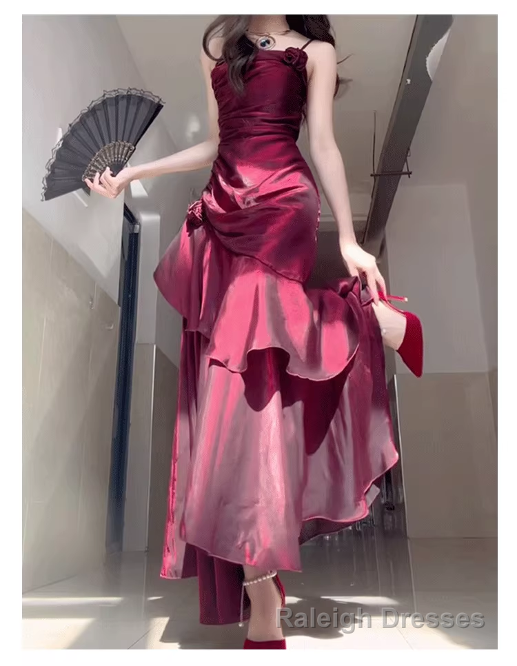 Fishtail Prom Dress French Style Straps Evening Dress Main image