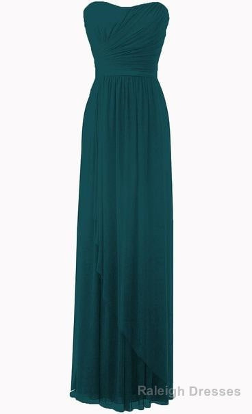 Wonderful Hunter Green Chiffon Ruffle Sweetheart Floor Length Empire Bridesmaid Dresses