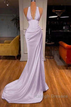 Halter V Neck Mermaid Prom Dresses Elegant