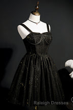 Elegant Sleeveless Tulle Sequins Short Homecoming Dress