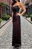 Black and Red Straps Long Simple Party Dress, Black and Red Prom Dress