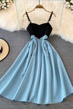 Blue A Line Short Dress