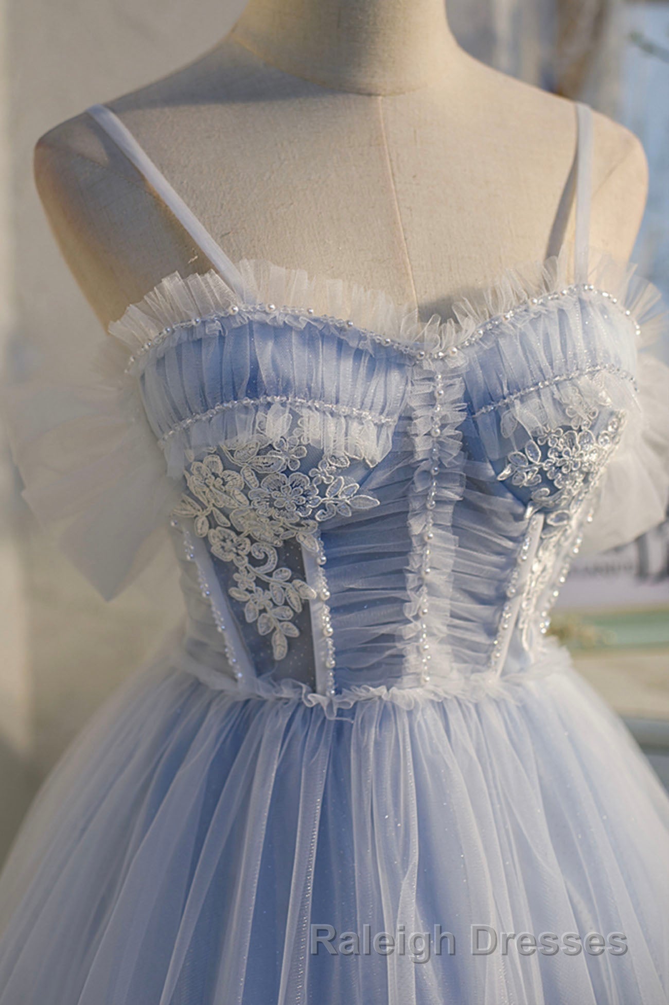 Cute Spaghetti Strap Lace Short Party Dresses, A-Line Evening Dresses Secondary image