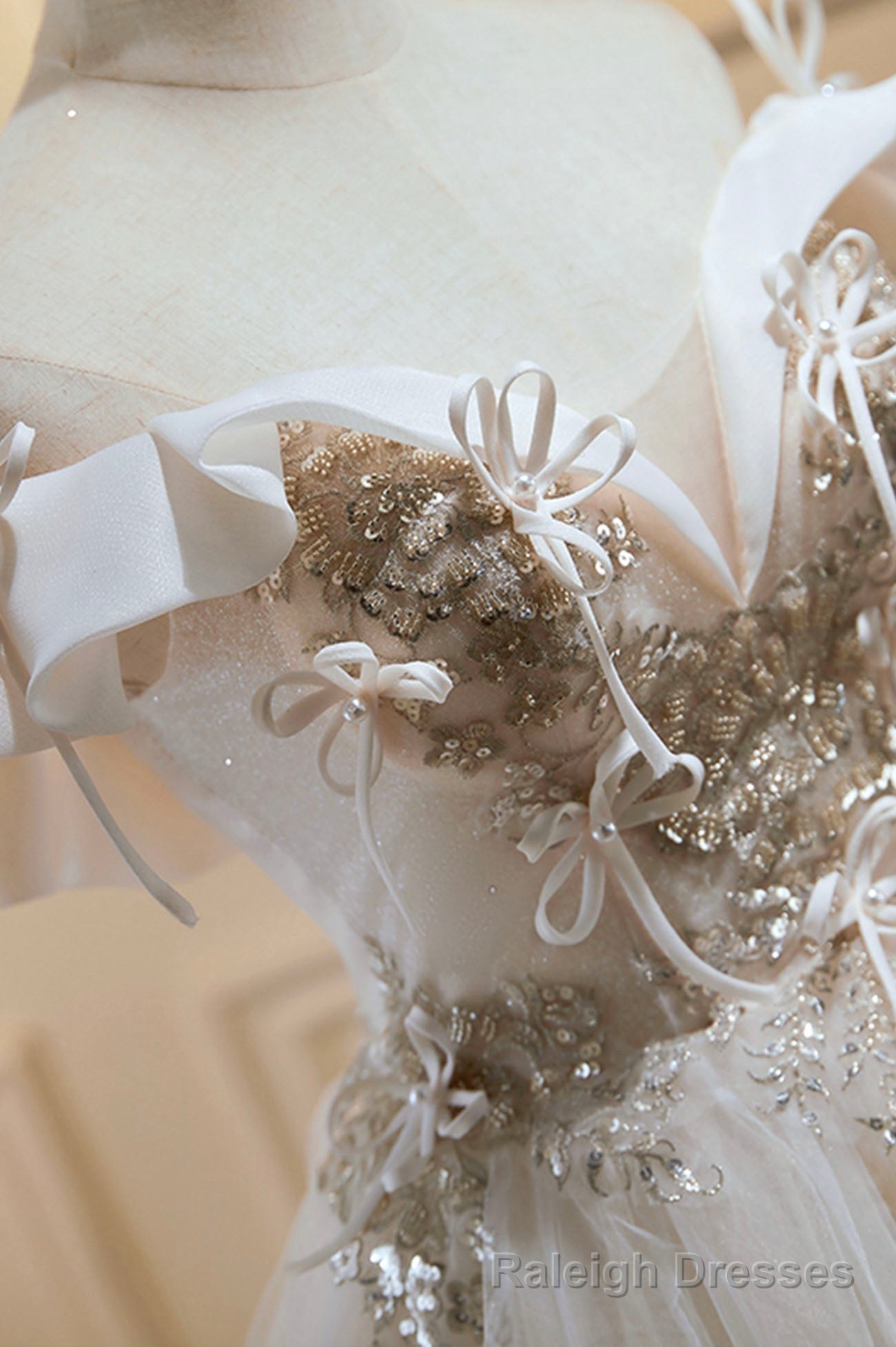 Champagne Lace Short Prom Dress, A-Line Homecoming Party Dress