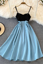 Blue A Line Short Dress