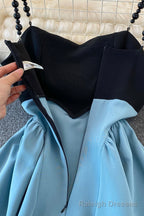 Blue A Line Short Dress