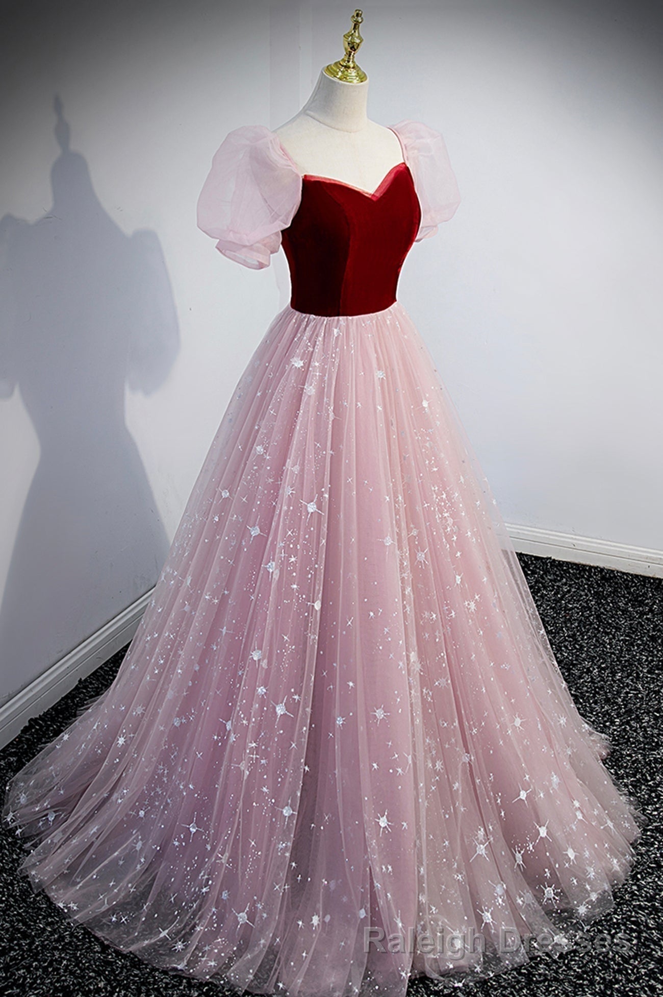 Pink Tulle Long Prom Dress, A-Line Formal Evening Dress Secondary image
