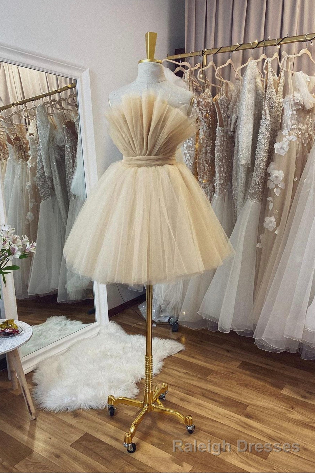 Cute Tulle Short Prom Dresses, A Line Homecoming Prom Dresses