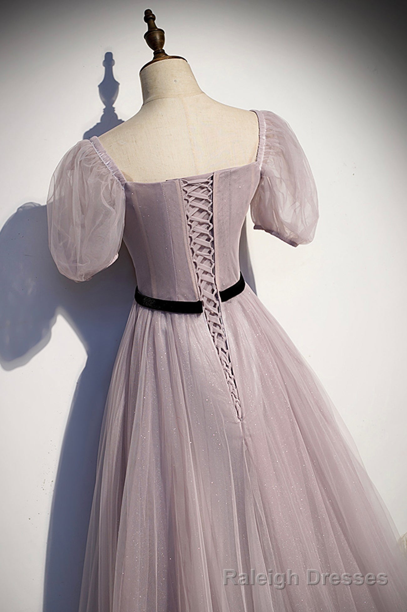 A Line Tulle Long Prom Dresses, Simple Prom Dresses