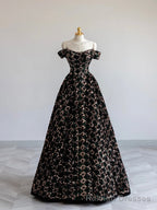 Stylish Sequins Long Prom Dress, Off Shoulder Evening Party Dress