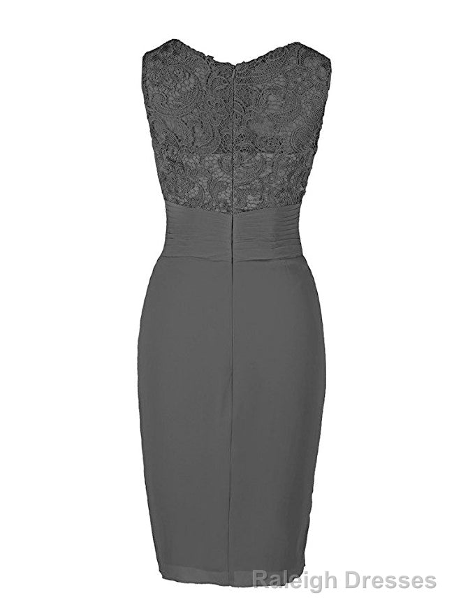 Tight Knee Length Grey Short Mother of Bride Dress