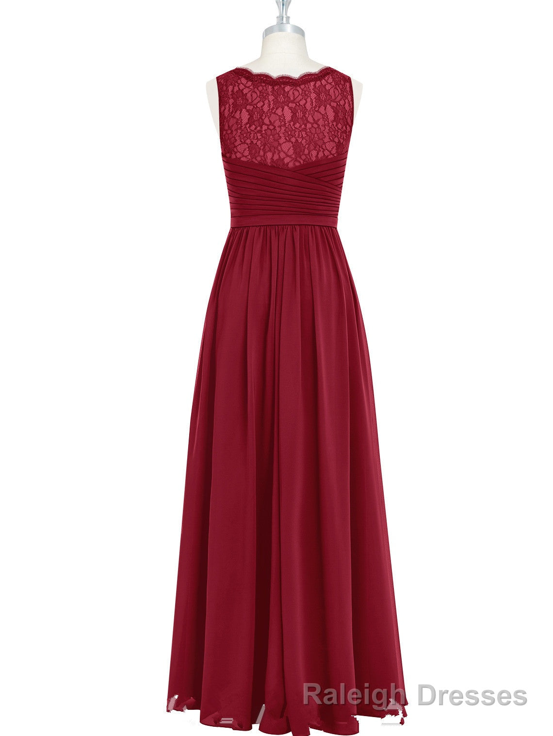 Burgundy Long Chiffon Bridesmaid Dress Party Dress Main image