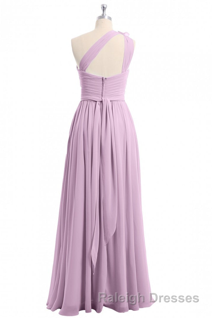 Dusty Purple One-Shoulder Backless A-Line Long Bridesmaid Dress Secondary image
