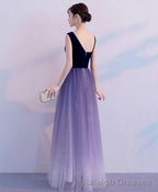 Purple Tulle Long Prom Dress Purple Tulle Bridesmaid Dress