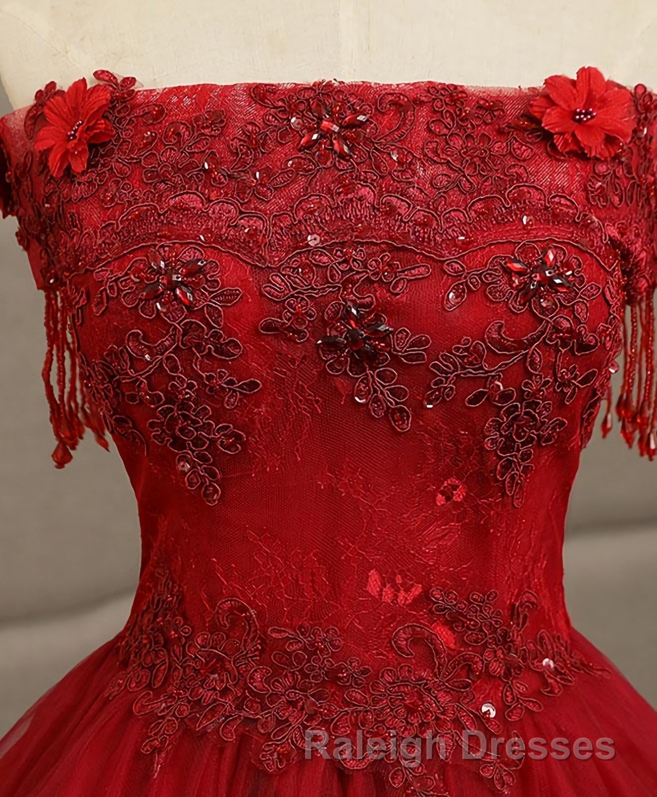 Burgundy Tulle Lace Long Prom Gown Burgundy Tulle Lace Prom Dresses