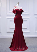 Wine Red Mermaid Sweetheart Straps Long Formal Dress, Wine Red Prom Dress