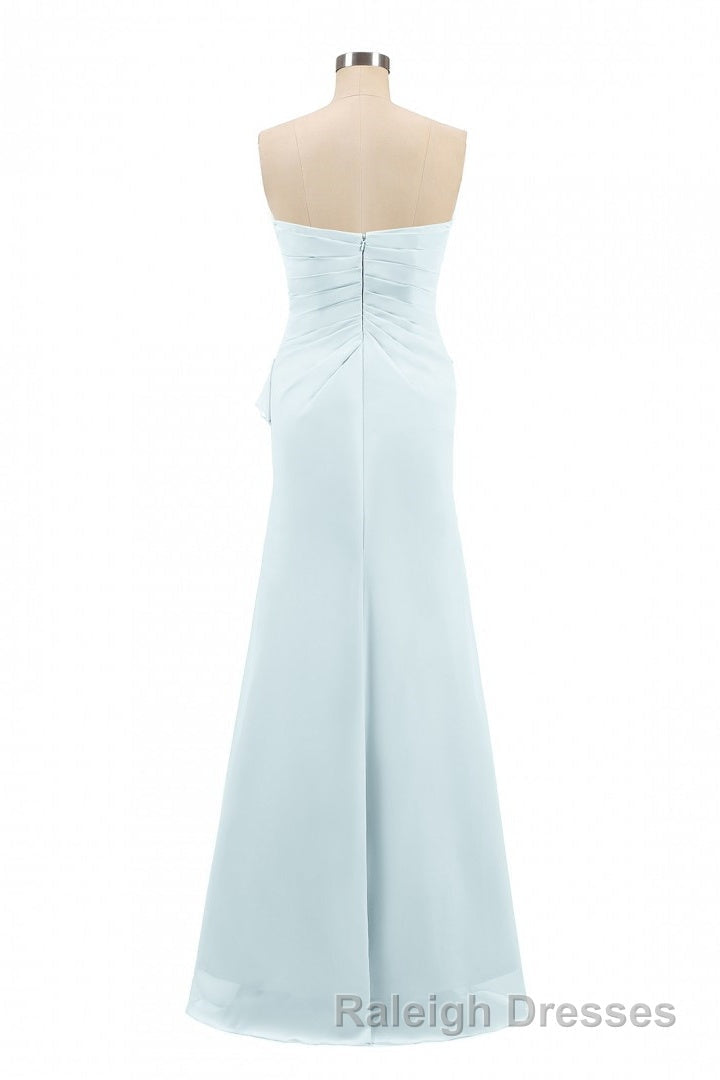 Pink Strapless Ruffled Mermaid Long Bridesmaid Dresses